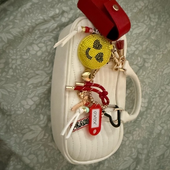 Aldo White Quilted Bag with Red and Yellow Accents - Picture 1 of 3